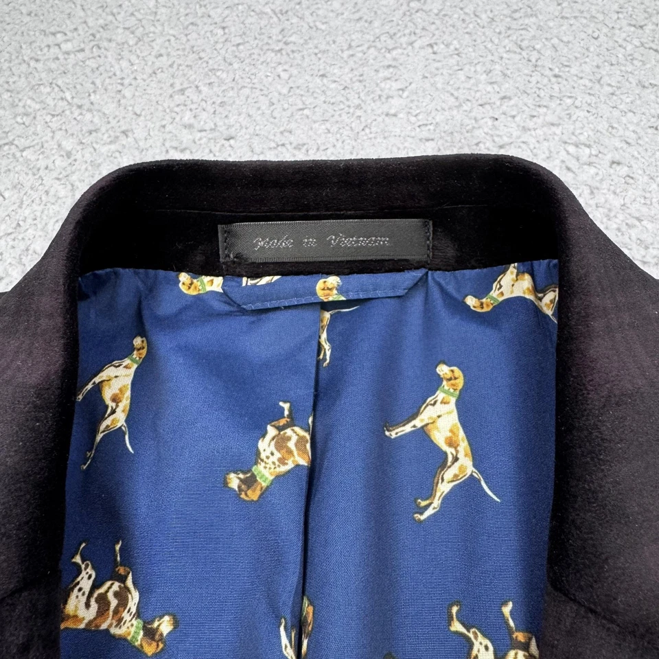 Blazer Lauren Ralph Lauren Para Hombres 42L Púrpura Terciopelo Estampado Perro Forro Abrigo Deportivo Foto 4 de 4
