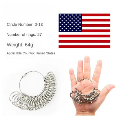 USA Ring Sizer Tool Set Aluminum Gauge For Wedding Ring Band Engagement Ring