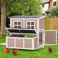 Large Chicken Coop  40" Wooden Coop with 3 Nesting Boxes for 4-6 Chickens