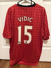 Manchester United VIDIC England soccer jersey football shirt XL Nike