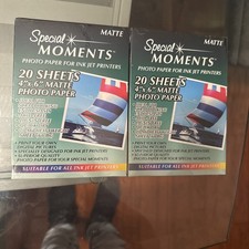  2 Matte Special Moments Photo Paper For Ink Jet Printers 20 Sheets 4x6 In NEW