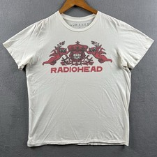 Vintage Radiohead Shirt Mens Large White Paranoid Android 90s Y2K WASTE Tag