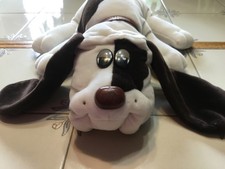 vintage 1980's pound puppy white with brown spots 18"
