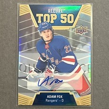 2019-20 Upper Deck Allure - Adam Fox Top 50 Blue Autographs