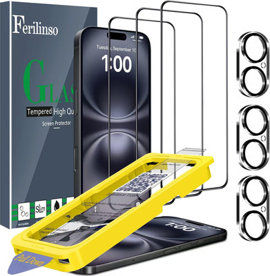 [Auto Dust Install] 3 Pack Screen Protector for Iphone 16 [Phone Case Fit], 3 Te