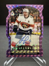 2020-21 Upper Deck Allure Jonathan Huberdeau Purple Diamond Auto 07/10