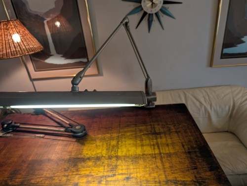 Vtg DAZOR Floating Fixture Light Clamp Drafting Table Desk Lamp P-2 - Picture 3 of 18