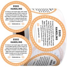 1000 Pcs Farm Fresh Eggs Carton Labels Stickers 2 Inch Easter Egg Care Self A...