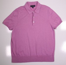 Brooks Brothers Men's Supima Cotton Purple Knit Jumper Polo Shirt Medium