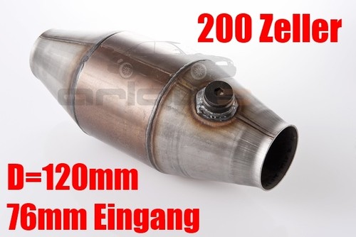 3" 76mm 200 Zeller Metallkat Rennkat Sportkat D= 120mm Euro 3 Metall Kat