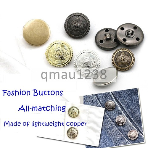 RETRO COPPER 15MM-25MM METAL SHANK BUTTONS ROUND COAT BAG TAILOR SEWING CRAFTS - Picture 3 of 17