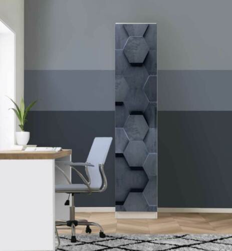 Klebefolie Möbel passend für IKEA PAX Schrank Motiv Hexagon blackArt Möbelfolie  - Bild 1 von 7