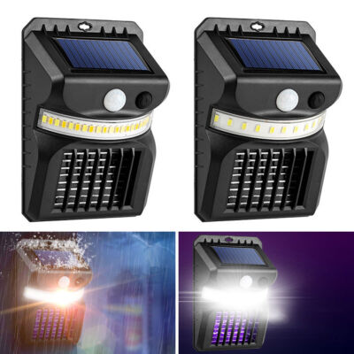 2X Solar Power Outdoor Mosquito Insect Killer LED Light Trap Fly Bug Zapper Lamp