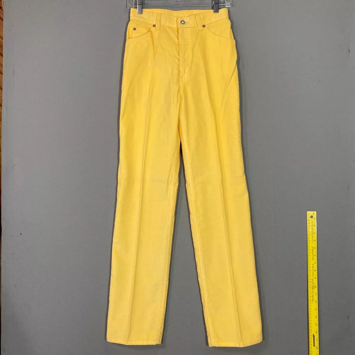 Vintage Levi's Corduroy Pants Yellow Womens NOS White Tab 70s 80s NWOT 26