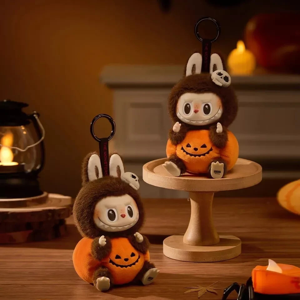 【ギフトに！】POPMART Labubu Magic of Pumpkin Plush Pendant New Plush Pendant Pop Mart Labubu Happy Halloween Pumpkin