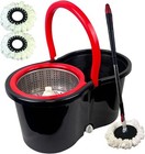 360° SPIN MOP BUCKET SET FLOOR MAGIC MICROFIBRE ROTATING DRY HEADS WITH 2 HEADS.