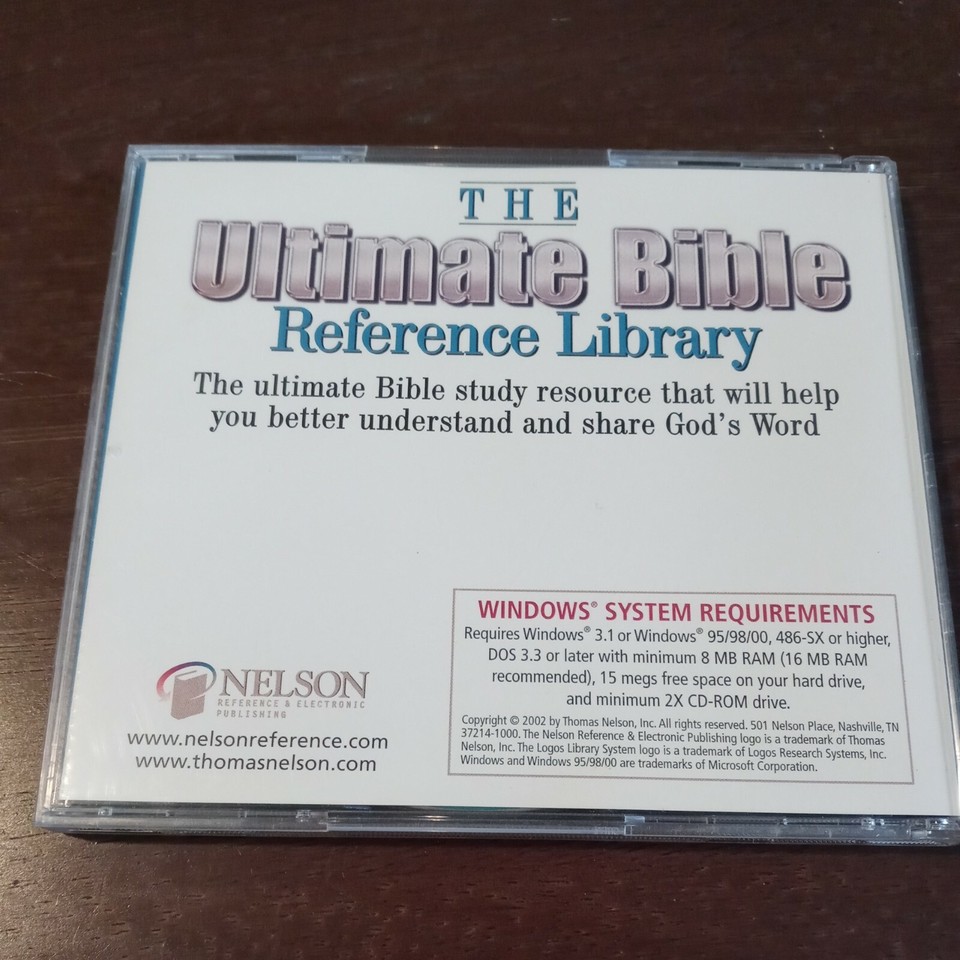 Nelson The Ultimate Bible Reference Library PC CD Set discs 1 and 2 | eBay