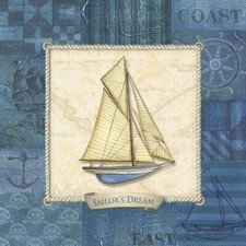 Ceramic Backsplash Tile Mural Nautical Sailing Ship - Nautique Sailing III