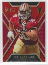 CHRIS BORLAND 2014 PANINI SELECT ROOKIE ORANGE PRIZM /75 RC SAN FRANCISCO 49ERS