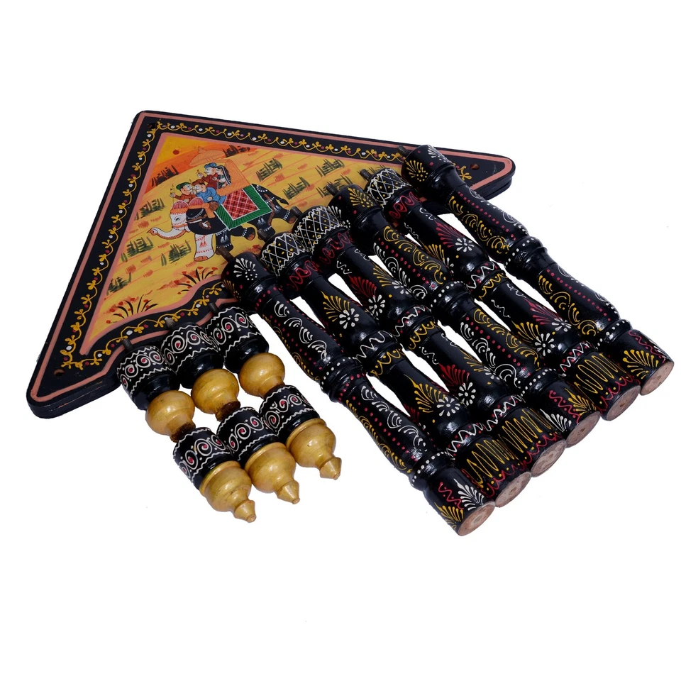 Wooden Hand painted 3 Layer End Table Corner Table Side Table Folding Table - Image 3 of 3