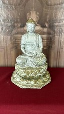 Buddha Gartenfigur Garten Figur Lotussitz Beton Zement handbemalt 25 cm Skulptur