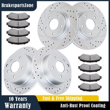 Fit for Nissan Altima Front Rear Slotted Drilled Brake Rotors Pads Kit Brakes