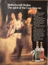 1979 Wolfschmidt Genuine Vodka PRINT AD White Dog - Spirit Of The Czar VTG 1970s
