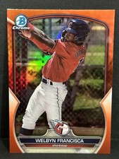 2023 Bowman Chrome Draft Guardians Prospect Welbyn Francisca Orange /25