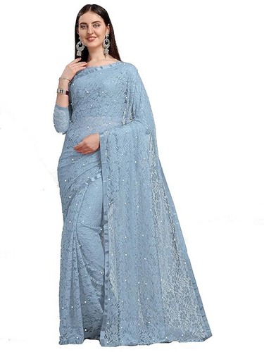 Women's Net Saree Stone Work Designed Saree Beautiful Party wear Look Saree - Picture 26 of 82