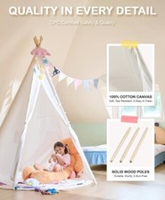 Teepee Play Tent Foldable for Kids - Super Large