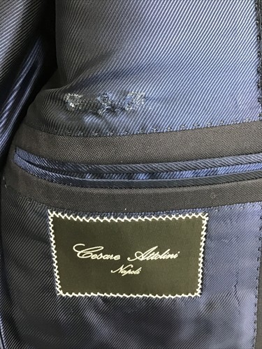 Cesare Attonelli Suit Midnight Blue Super 160s Single Breast 3 Button Size 44/36 - Picture 11 of 12