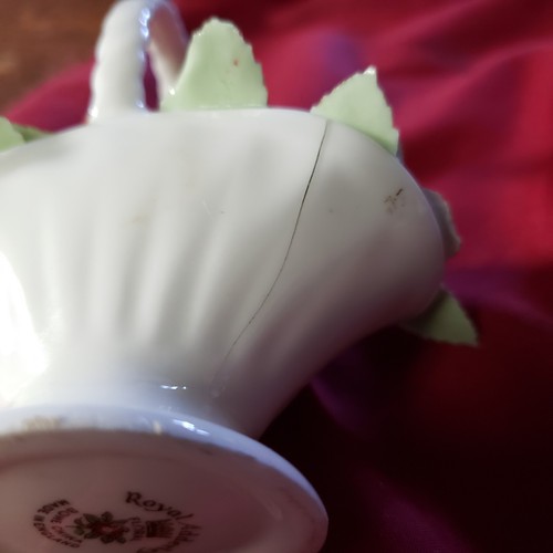 Royal Adderley Bone China Rose Floral Basket Bouquet England - Picture 11 of 11