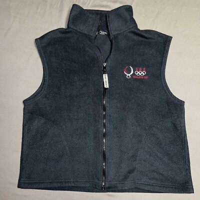 Team USA Olympic Fleece Zipper Vest  08 United States Ollympic Men s L Blue -642