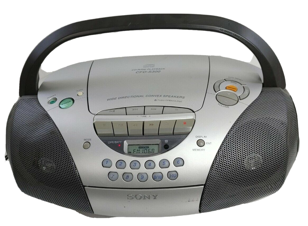 Sony CD Radio Cassette-Corder Model CFD-S300 W/Wide Directional