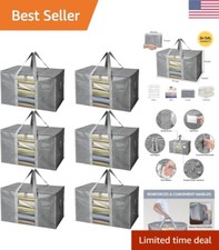 Heavy-Duty Oversized Moving Bags - Reinforced Handles - Clear Window - 6 Pack