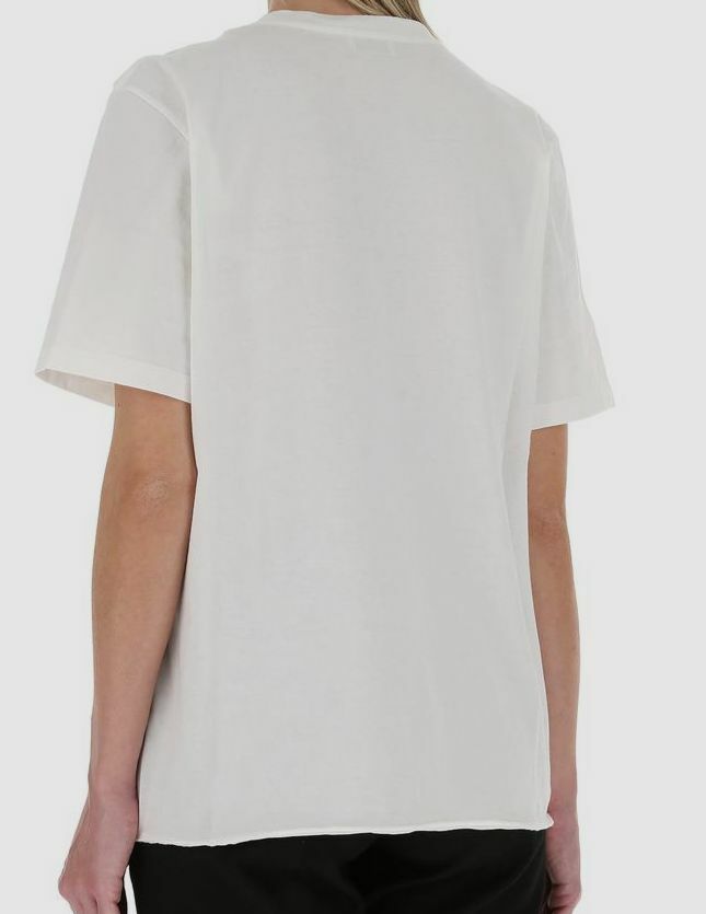 T shirt girocollo da donna bianca Saint Laurent $420 taglia S