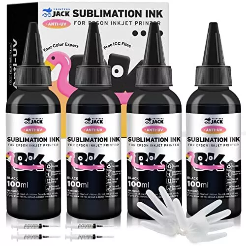 Printers Jack Black Sublimation Ink Refill 400ml Anti UV Ink for