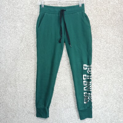 VS Victoria Secret Pink Pants Womens XS Green Active Tapered Leg Yoga Jogger