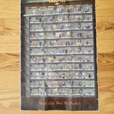 Fallout 4 VAULT-TEC POSTER 2015 Bethesda Softworks NEVER USED Folded CLEAN