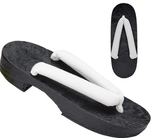 Zoccoli donna giapponesi piatti Geta kimono infradito legno ciabatte sandalo scarpe cosplay - Foto 18 di 23