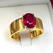 2.83 cts. Natural Ruby Ring Sterling Silver 925 Ring Engagement, Wedding Ring