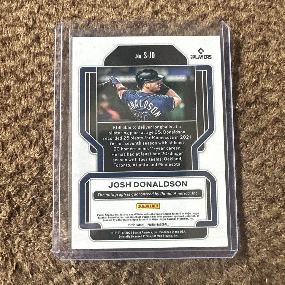2022 Prizm Baseball Signatures Auto #S-JD Josh Donaldson  - Minnesota Twins - Image 2 of 4