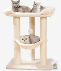 Large 28" Cat Tree Tower with Bed, Scratching Post & Hammock for Big Cats