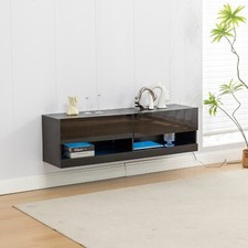 TV Lowboard TV Board Schwarz Hochglanz Hängend 140cm TV Schank mit LED-Beleuchtu