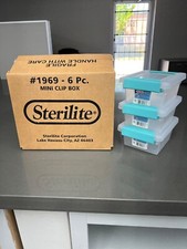 Sterilite Mini Small Plastic Clip Box Storage...