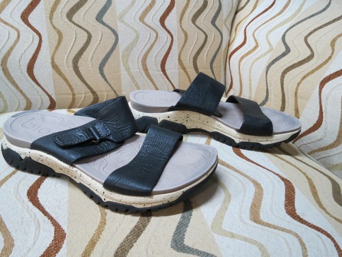Bionica Slide-On Sandalen Größe 8,5 schwarz Leder Gummisohle rutschfest - Bild 2 von 6