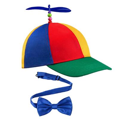 Propellermütze Baseballkappe Neuheit atmungsaktiv lustig mit Fliege bunte Farben
