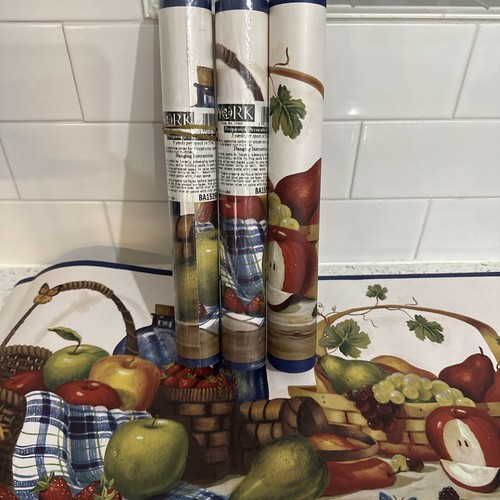 York Prepasted Decorative Border Fruit Baskets Berries BA1529B Made In USA eBay