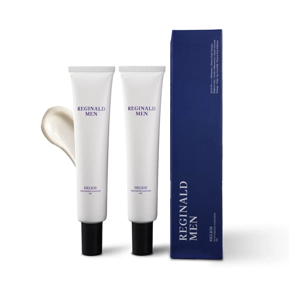 Protector solar Reginald Men FPS 50 PA++++ | Iluminador e hidratante (paquete de 2) Foto 2 de 4