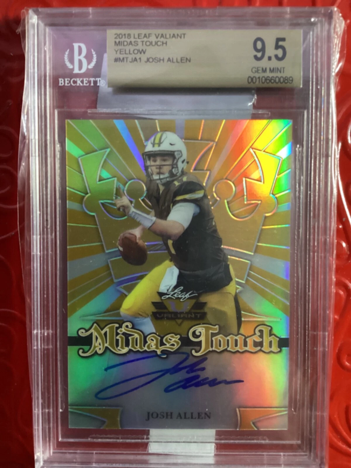Josh Allen Leaf Valiant Midas Touch Autograph #JA1 Yellow